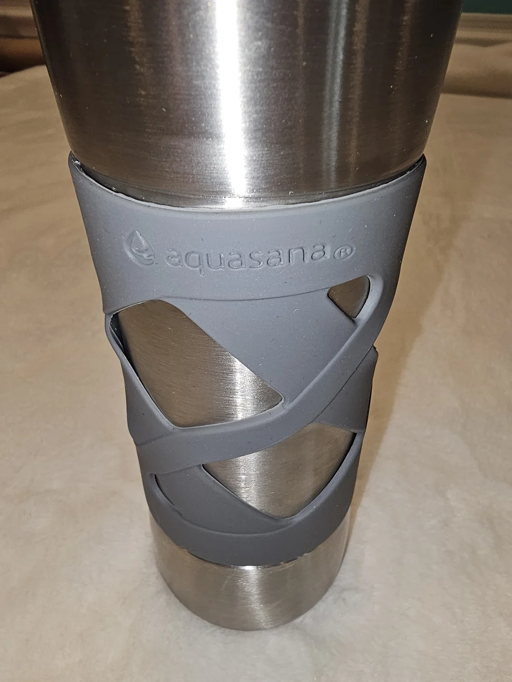 Aquasana Stainless Steel Water Bottle with Gray Grip
